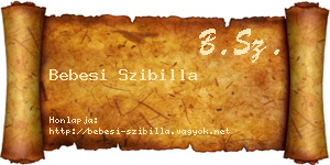 Bebesi Szibilla névjegykártya
